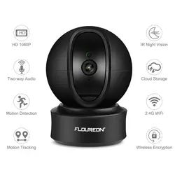 Floureon 1080 P 2,0 MP wifi автоматическое отслеживание 360 ° 3D Встроенный микрофон формовой/наклон PT беспроводной Micro SD слот Домашняя безопасность