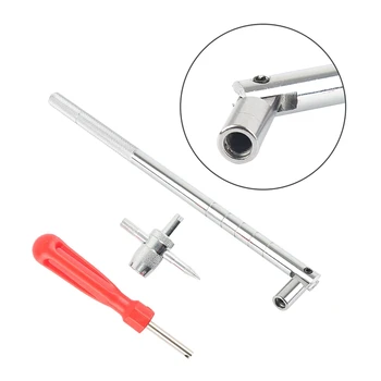 

3Pcs Chrome Car Tire Changer Metal Tyre Valve Stem Puller Repair Wheel Tool Kit Car Repair Tools Car Accessories