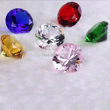 50 шт./партия, 40 мм смешанные цвета, красивый кристалл бриллиант пресс-папье, Свадебные украшения и подарок, украшение дома