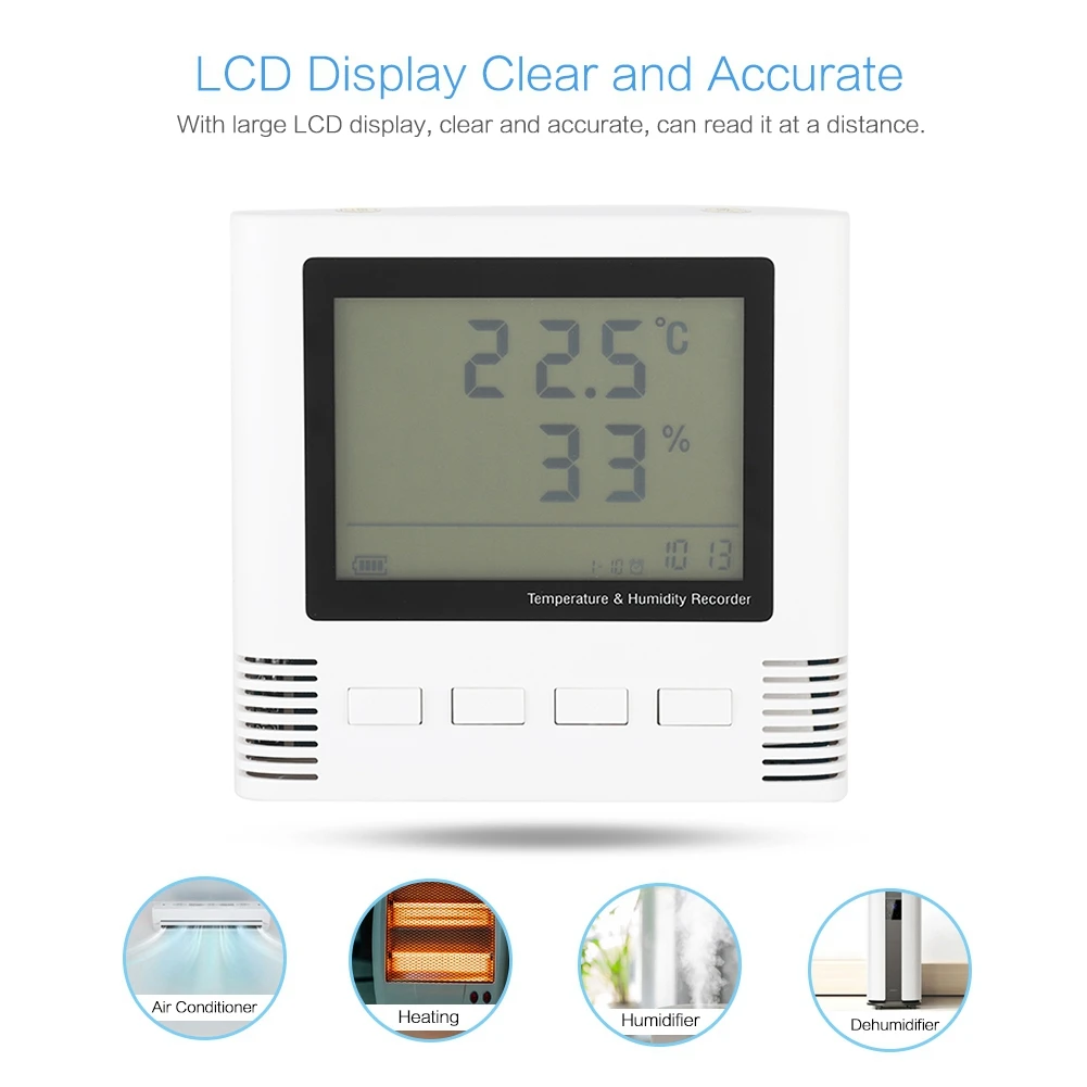 

Digital Temperature and Humidity Gauge Detector Environmental Meter Tester Super Stability and Anti-interference 110-240V