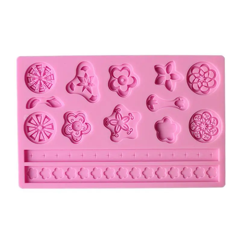 

DIY Printing Silicone Mold Cherry Blossom Flower Pattern Embossing Baking Tool Cute Dessert Chocolate Making Reusable