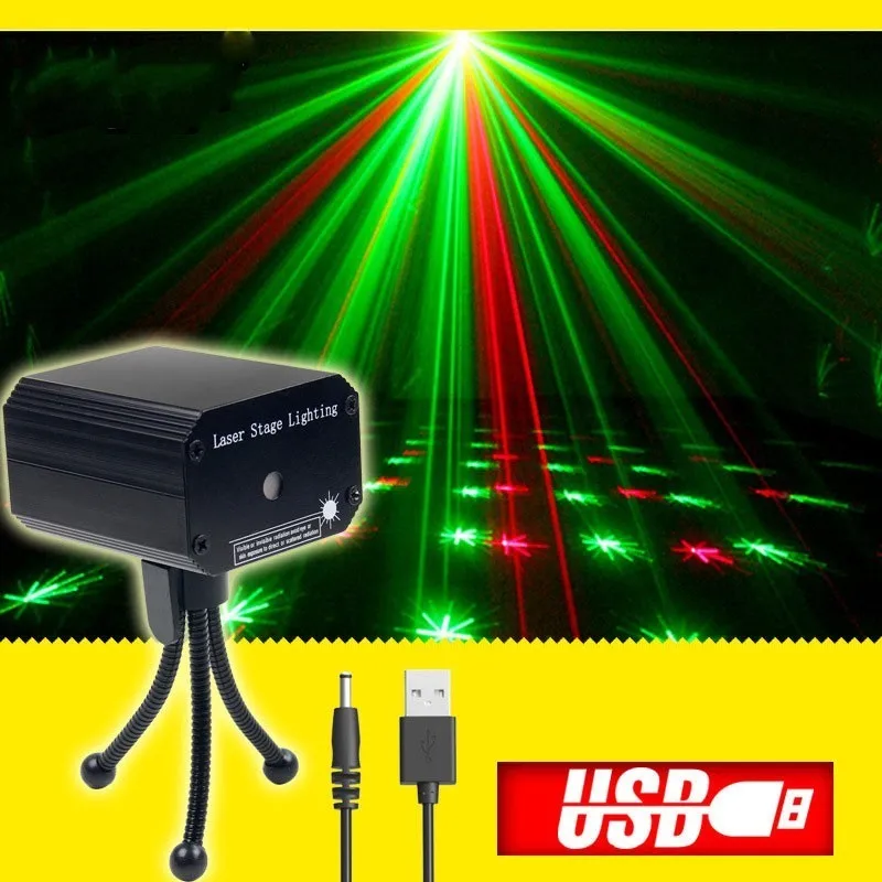 

Mini Sound Party Disco Lights Laser Projector for Home Car Decoration USB light music Show Stage Equipment