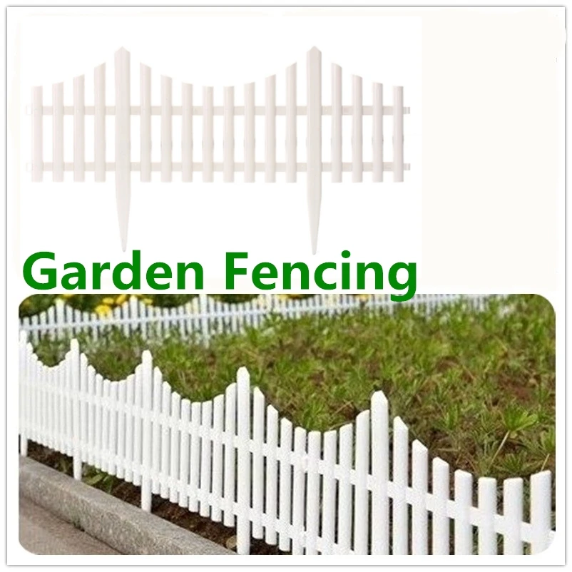

12Pcs 610x330mm Plastic Garden Border Fencing Fence Pannels Outdoor Landscape Decor Edging Yard Easy Install Insert Ground Type