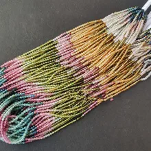 Бусины россыпью турмалиновые Круглые граненые 2 мм 1" для рукоделия ювелирных изделий FPPJ оптом бусины натуральный драгоценный камень