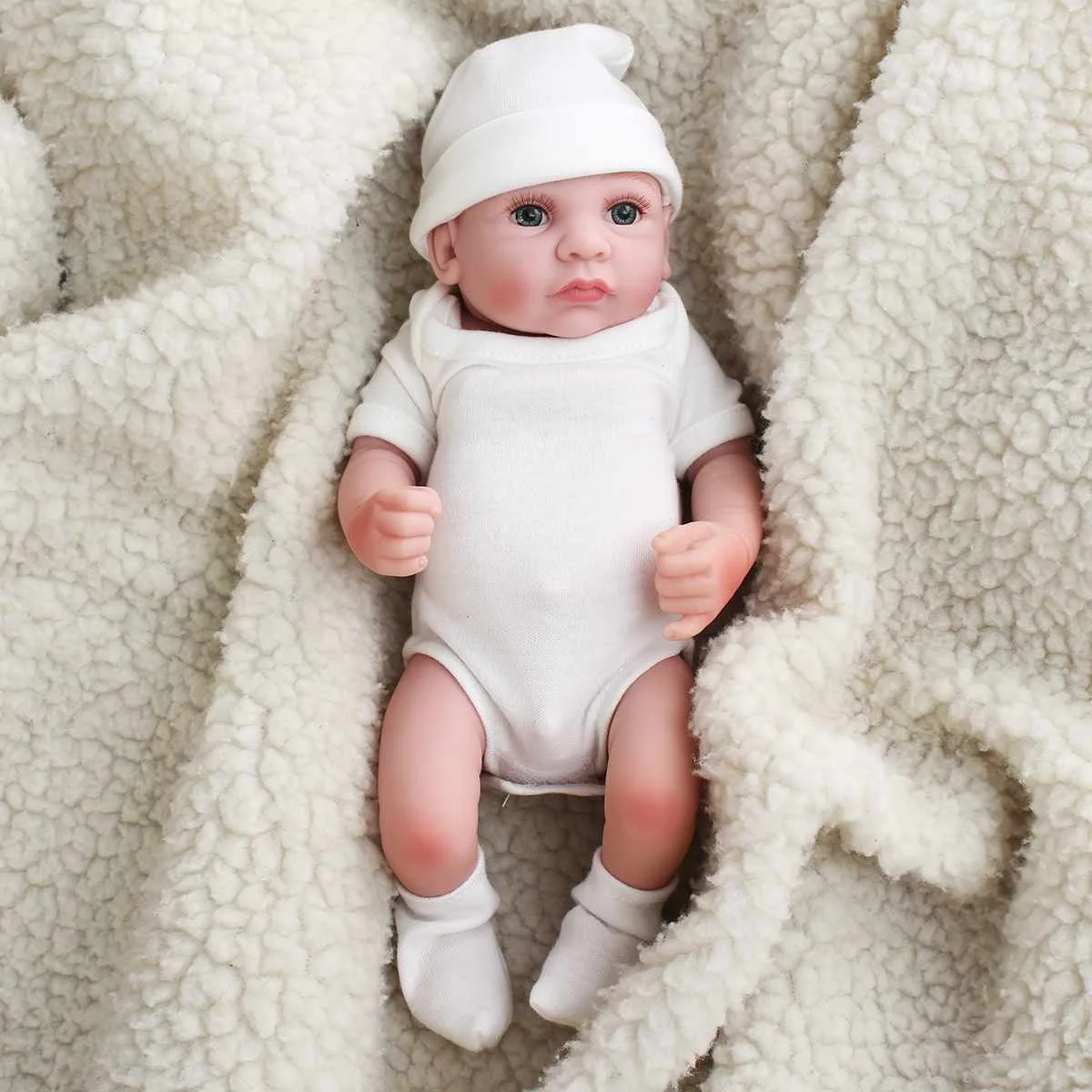 

11 inches Body Vinyl Silicone Reborn Baby Dolls Lifelike Mini Dolls Small Reborn Babies Toys with Clothes Figurines Crafts Gift