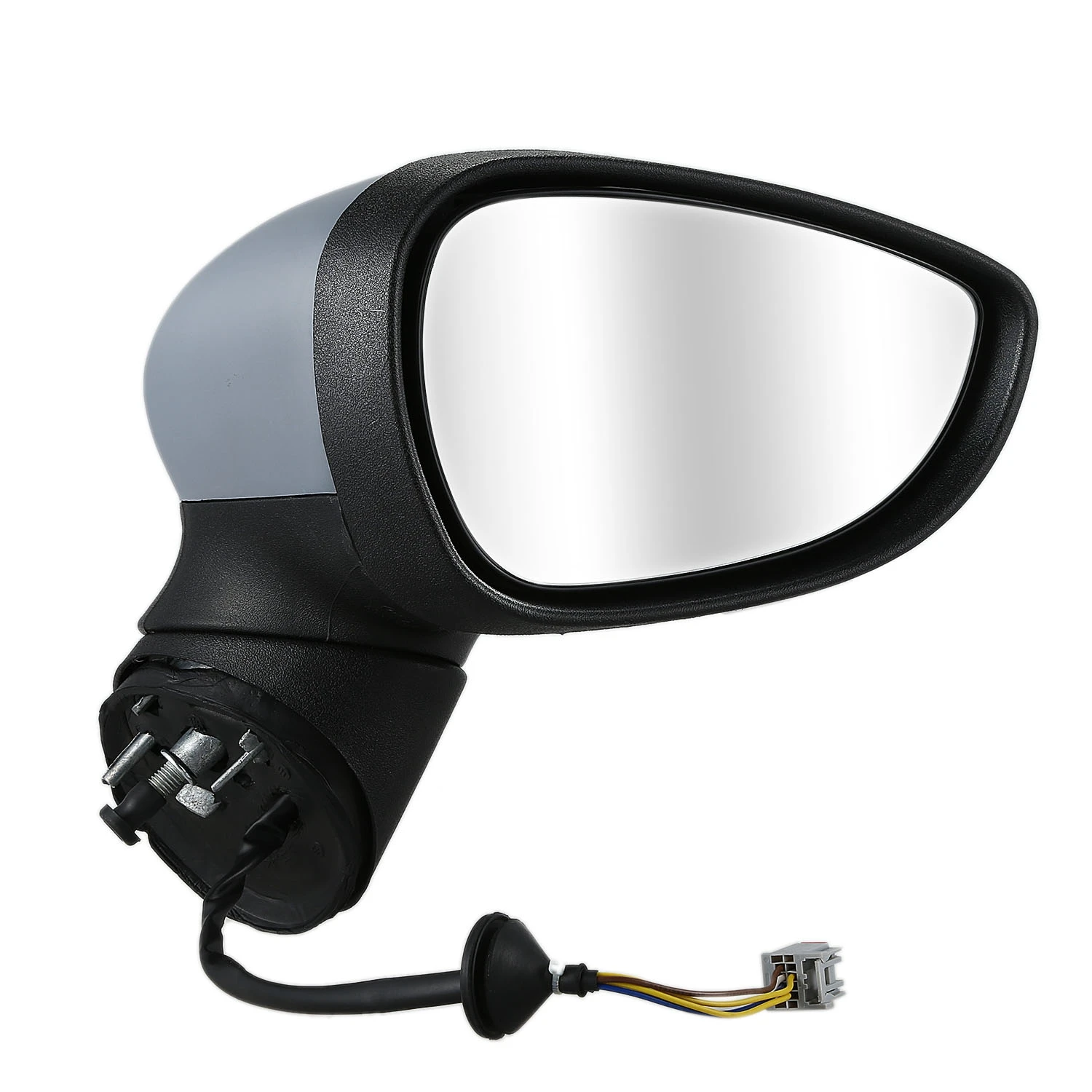 Right Driver Side OS Door Wing Mirror Power Fold Temp Sensor Primed Chrome Base