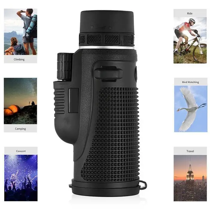 10X42 Monocular Telescope Powerful Handheld Monocular Hunting Spotting Scope for Outdoor Bird Watching Concert with Bag