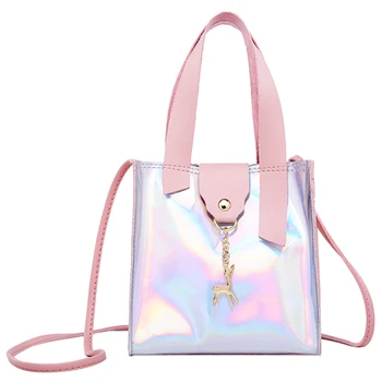 

Pu Tote Bag Small Purses And Handbags Rainbow Mini Transparent Shoulder Messenger Crossbody Bags For Women