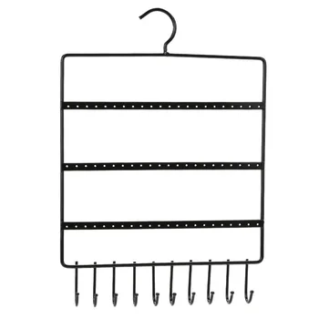 

66 Holes 10 Hooks Wall Earring Jewelry Organizer Wall Earring Organizer Hanging Holder Necklace Display Stand Rack Holder