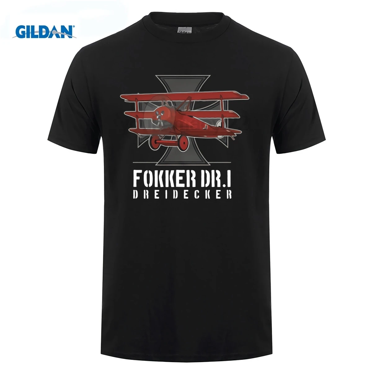 

GILDAN 2018 Hot Sale 100% cotton Vintage WWI Fokker DR1 T Shirt Cotton loose short-sleeved T-shirt