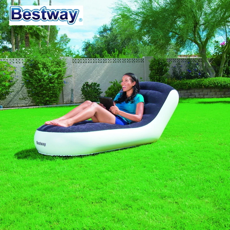 75064 BestWay 65 "x 33" x 31 "Флокированный воздушный диван 1,65 см м x 84 см x см 79 см шезлонг спортивный диван для отдыха