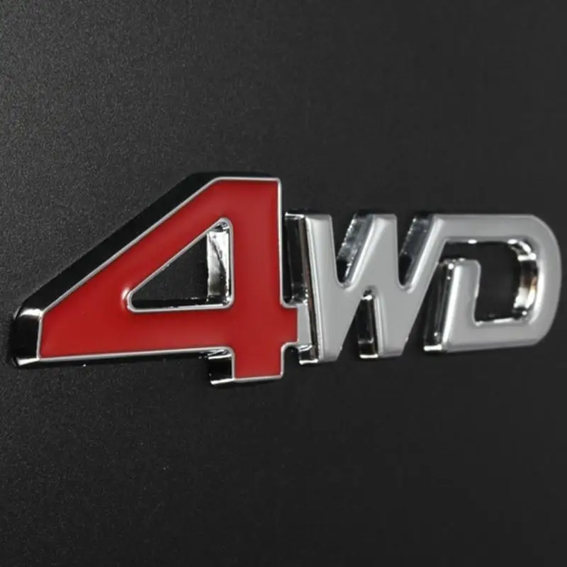 Горячие Серебристые 4WD буквы 3D хромированная металлическая Автомобильная