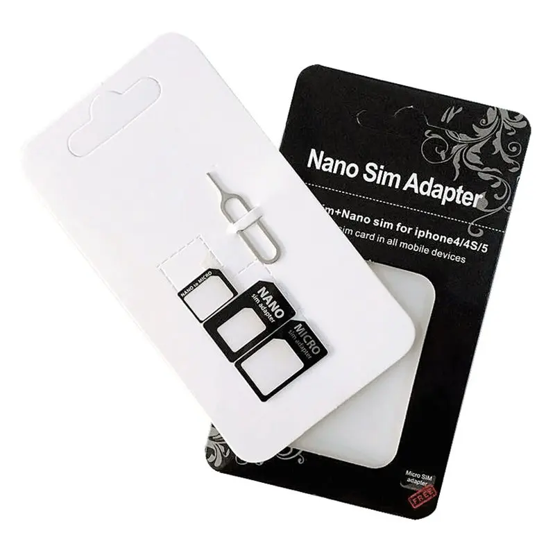 

10 pcs 4 in 1 SIM Card Adapter Convert NanoSIM Card to Micro Standard Adapter For iPhone7 5 5s 6 6s Plus for Xiaomi for Huawei