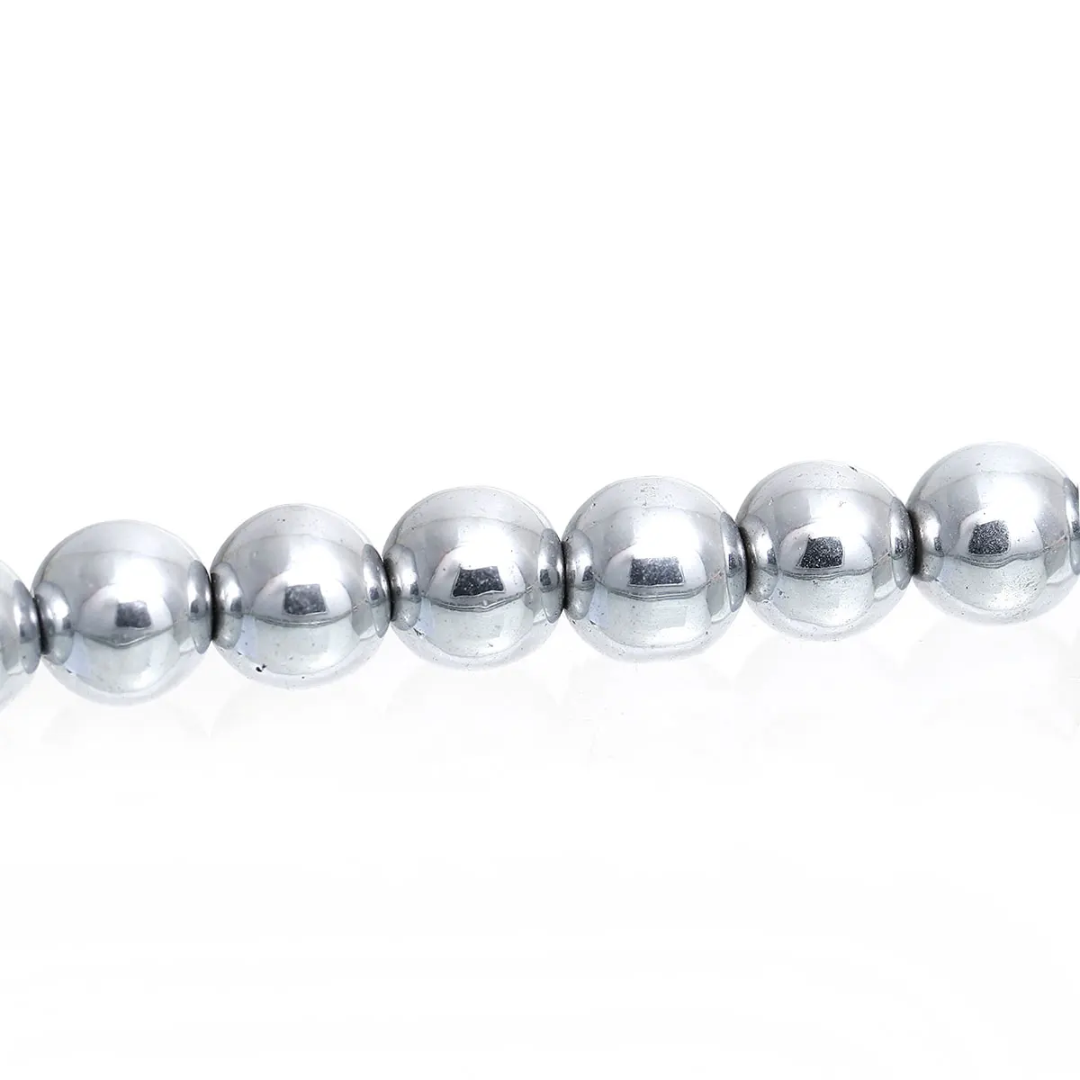 

DoreenBeads Created Hematite Loose Beads Round Silver Plated 8mm Dia,Hole:Approx 1mm,Approx 54PCs) (B22942) yiwu