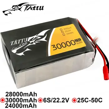 

TATTU UAV Battery 24000mAh 28000mAh 30000mAh 6S 25C 15C Custom Connector Batteria for Quad Drones Heli Professional USE