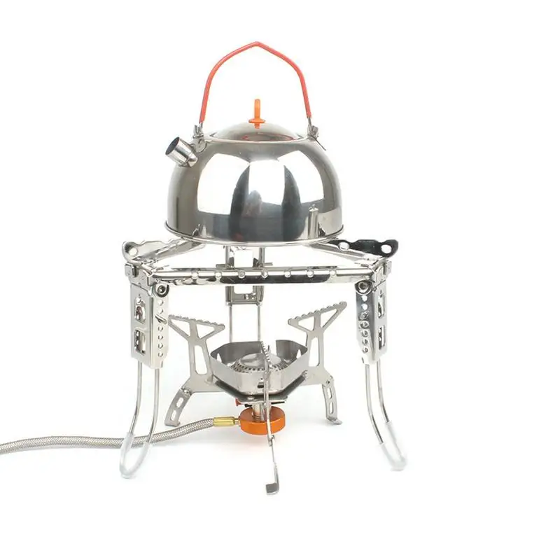 Al aire libre de acero inoxidable de olla Rack portátil plegable barbacoa titular Camping Picnic resistente de alta temperatura de horno de cocina