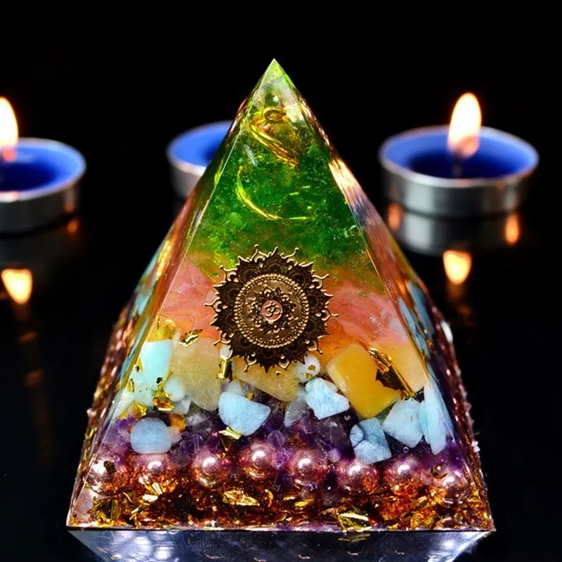 Orgonite Ариэль аура Хрустальная пирамида Анахата чакры прозрачное ювелирное