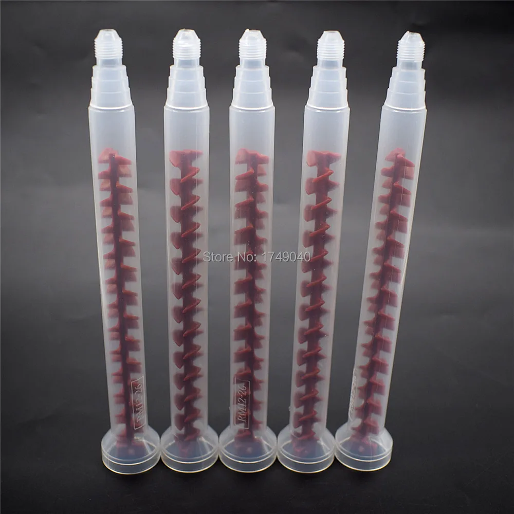 

5pc Adhesive Dynamic Mixing Nozzle AB Glue Quick Mixer RM12-26 Round Mixed Tube Two Component Glue Adhesives Mixing Nozzle Set