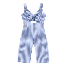 Для девочек комбинезоны Новое лето для новорожденных девочек в полоску комбинезоны комбинезон Боди мягкие для девочек на подтяжках Sunsuits одежда