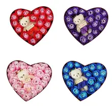 18 шт Роза душистое мыло Сердце лепесток Парфюмированное Мыло День Святого Валентина подарок для ухода за кожей душистого мыла Свадебные украшения лучший подарок