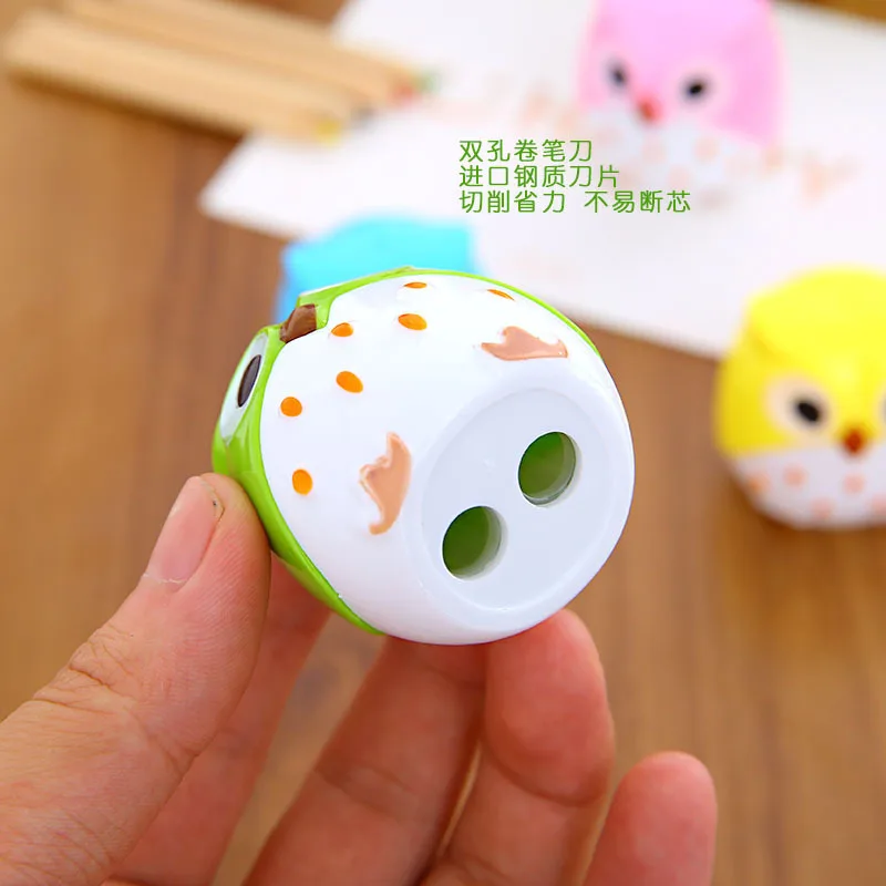 Новинка креативная точилка для карандашей с двумя отверстиями в виде милой совы 1