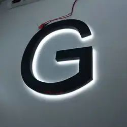 Индивидуальные нержавеющая сталь сзади светящиеся буквы логотип 3d led стены signage для компании