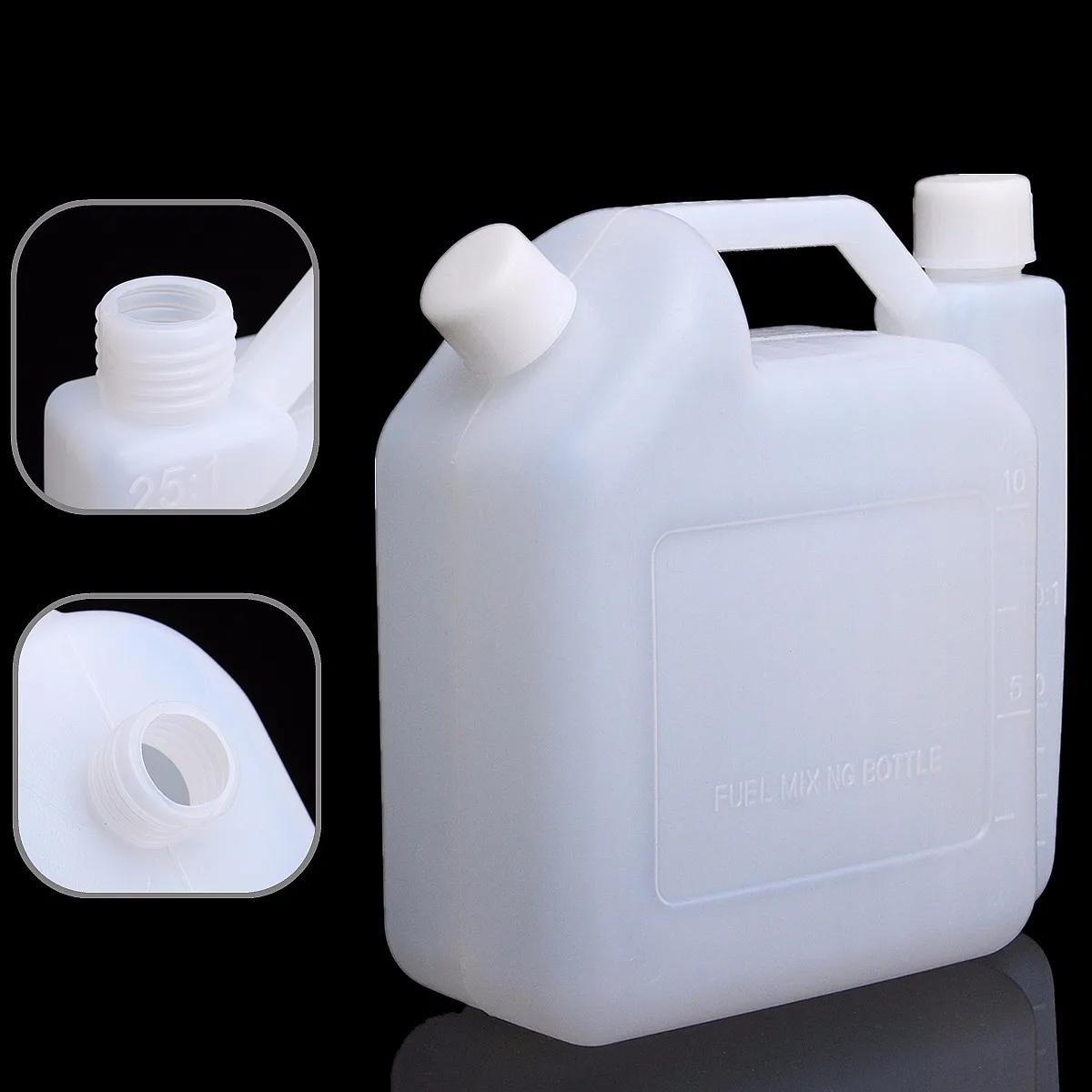 1 Litre 2 Stroke Oil Petrol Fuel Mixing Bottle Tank For Chainsaw Trimmers 1:25 Plastic Fuel Tanks White 15.5x7.3x16.3cm