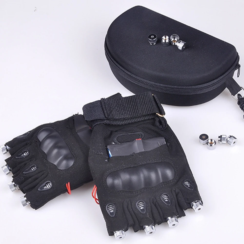 1pcs Novelty LED Laser Gloves Green LED Bulb With Battery Dance Show