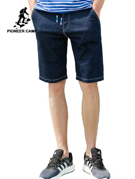 

Pioneer Camp New arrival denim shorts men brand-clothing solid dark blue casual short jeans male