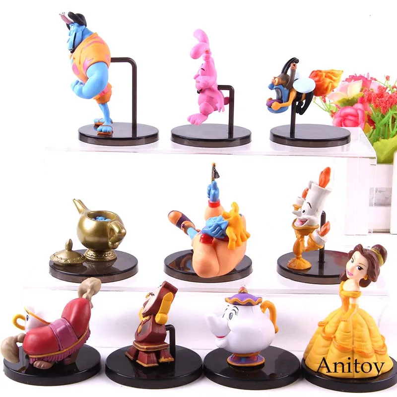 Aladdin Beauty And The Beast Figure Action Belle Kawaii Cute Collection Model Toys 5pcs/Set Aladdin Beauty And The Beast Figure Action Belle Kawaii Cute Collection Model Toys 5pcs/Set
