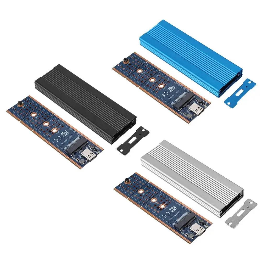 USB3.1 к M.2 NVME чехол для жесткого диска SSD корпус NGFF PCIE к адаптеру type-C M2 ASM2362 черный/серебристый/синий корпус для жесткого диска