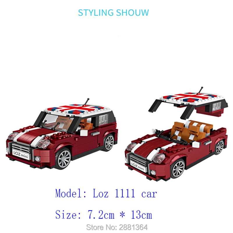 Skup LOZ 1111 Mini Cooper jeśli w tej klasie nie ma samochodu 124 magiczna diamentowa 4P2Pcs klocki do budowy zabawkowe klocki na prezent