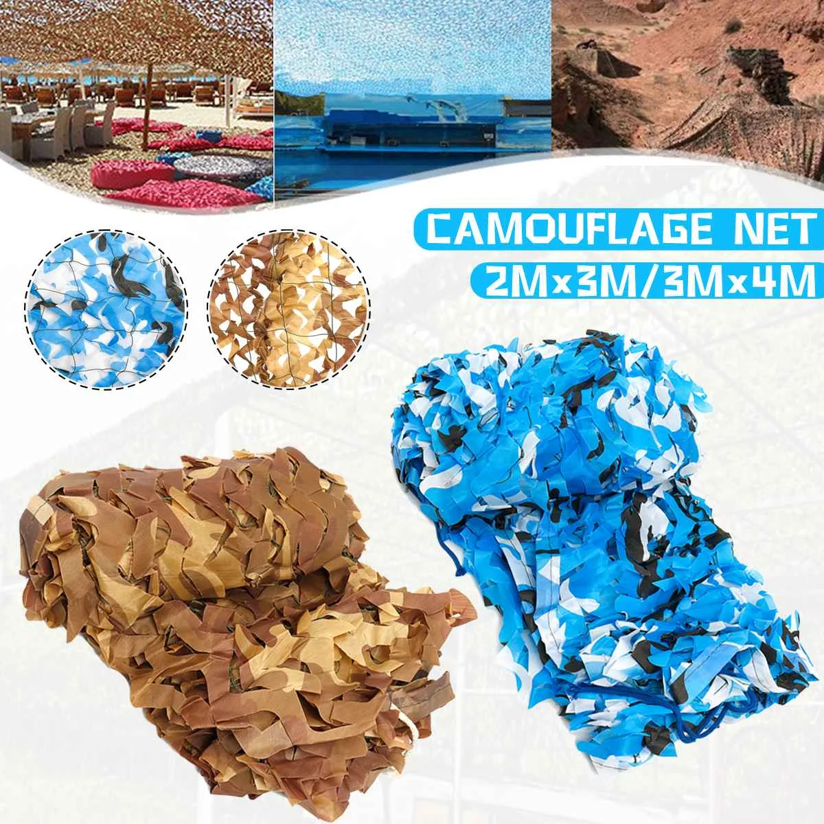 التخييم كامو صافي 2X3 M 3X4 M الجنبات الغابة التمويه صافي الصيد الرماية الصيد المأوى إخفاء المعاوضة