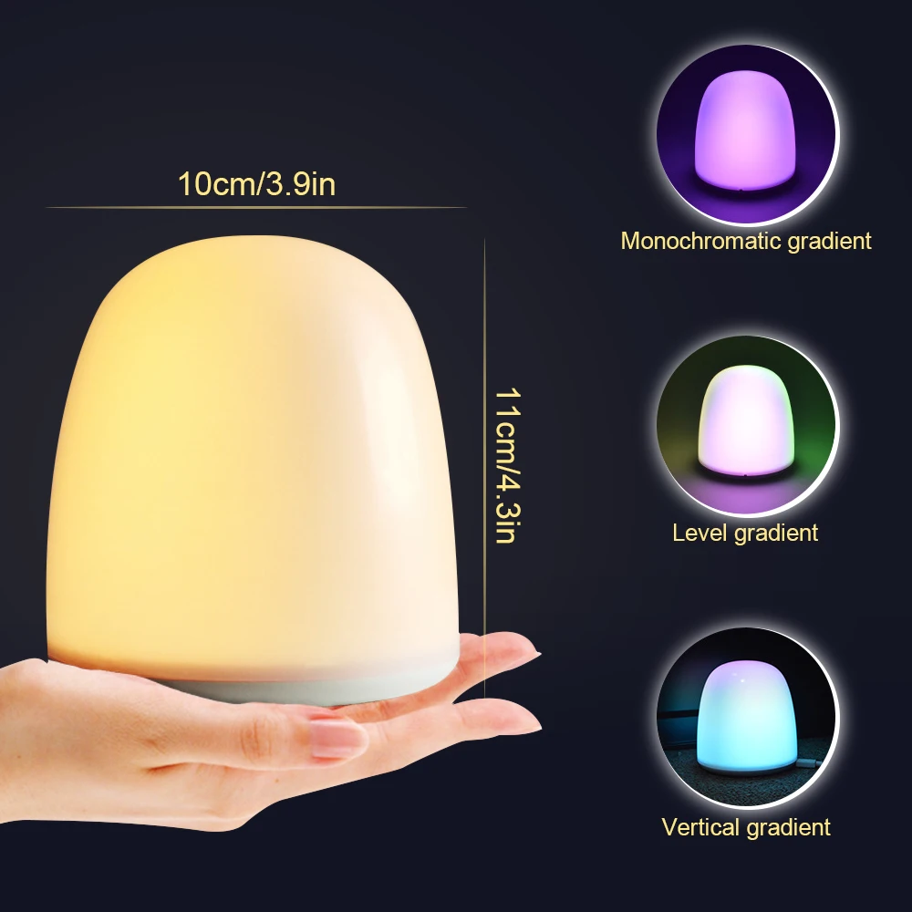 

LED Bedside USB Power Table Lamps Touch Lamp Night Warm White Light RGB Color supply Bedrooms Living Room Night light