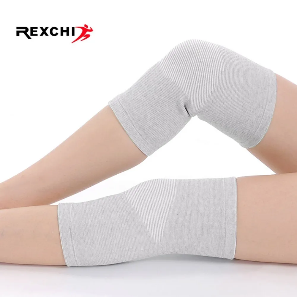 REXCHI 1 زوج الدافئة الركبة منصات الخيزران الفحم واقية للنساء عجائز نيباد دعم الرياضة سلامة تشغيل كرة السلة