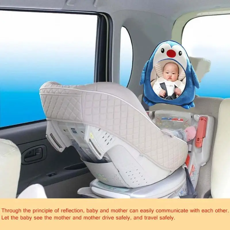 

Car Back Seat Mirror Plush Cartoon Penguin Adjustable Kids Infant baby Safety View Monitor Car Seats Accessories Baby Care