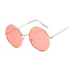 2022 Retro Round Pink Sunglasses Women Brand Designer Sun Glasses For Women Alloy Mirror Female Oculos De Sol Black ► Photo 3/6