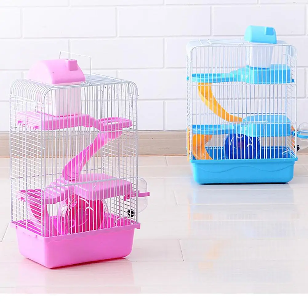 

Adeeing Pet Hamster Cage 3 - Storey Luxury Home Portable Mice Habitat House Decoration