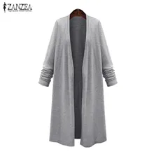ZANZEA размера плюс, пончо, женский кардиган, весна, женские длинные куртки, женские открытые спереди пальто, накидка, осенние женские пальто, рубашки, 5XL