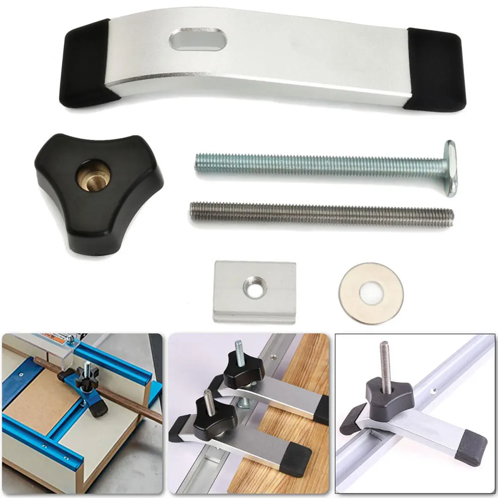 

8mm Quick Acting Woodworking Kit Clamps Metal Tools Hold Down For T-Slot T-Track DIY
