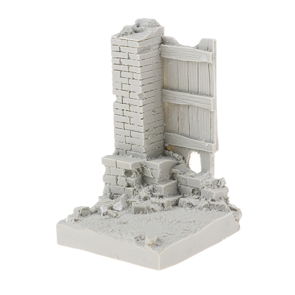 Неокрашенная полимерная военная модель MagiDeal 1/35 руины настенная для песчаного