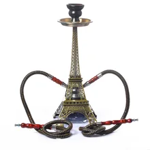 Набор Shisha с керамической чашей, двойные шланги, щипцы для углей, стеклянная основа, набор чаша для кальяна