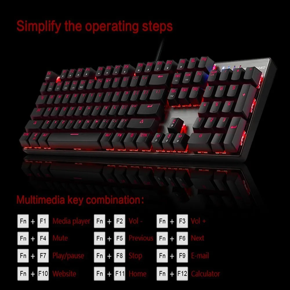 Motospeed CK104 Проводная Механическая клавиатура 104 клавиши английская игровая RGB