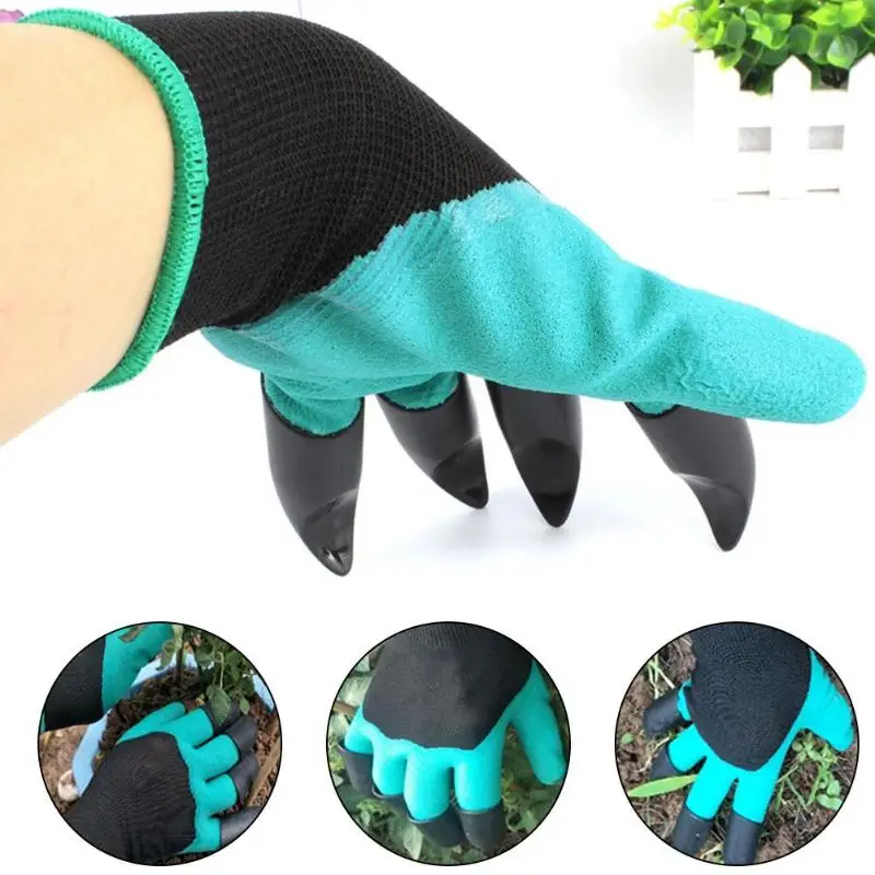 1 пара садовых перчаток садовые резиновые перчатки Genie с 8 ABS пластиковыми кончиками пальцев острые когти для копание, рассада Новые