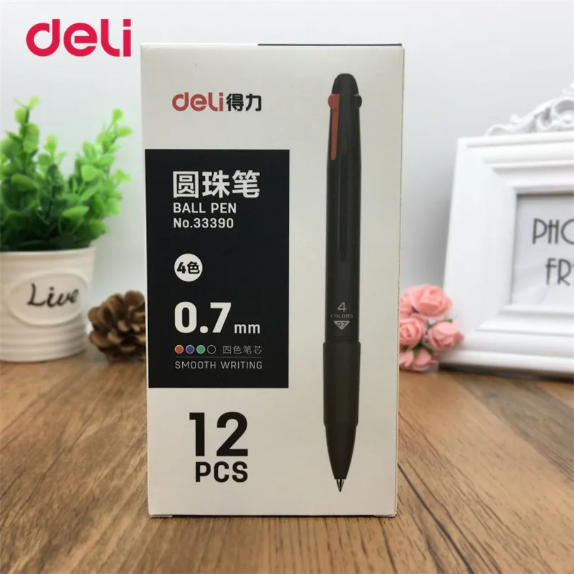 Deli 6 шт. цветная шариковая ручка 0 7 мм красные синие зеленые черные чернила