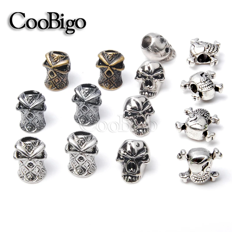 

5pcs Charm Hooded Ninja Pirate Skull Beads Paracord Bracelet Knife Lanyards Jewlery Making Outdoor Accessory #FLQ069/76/101
