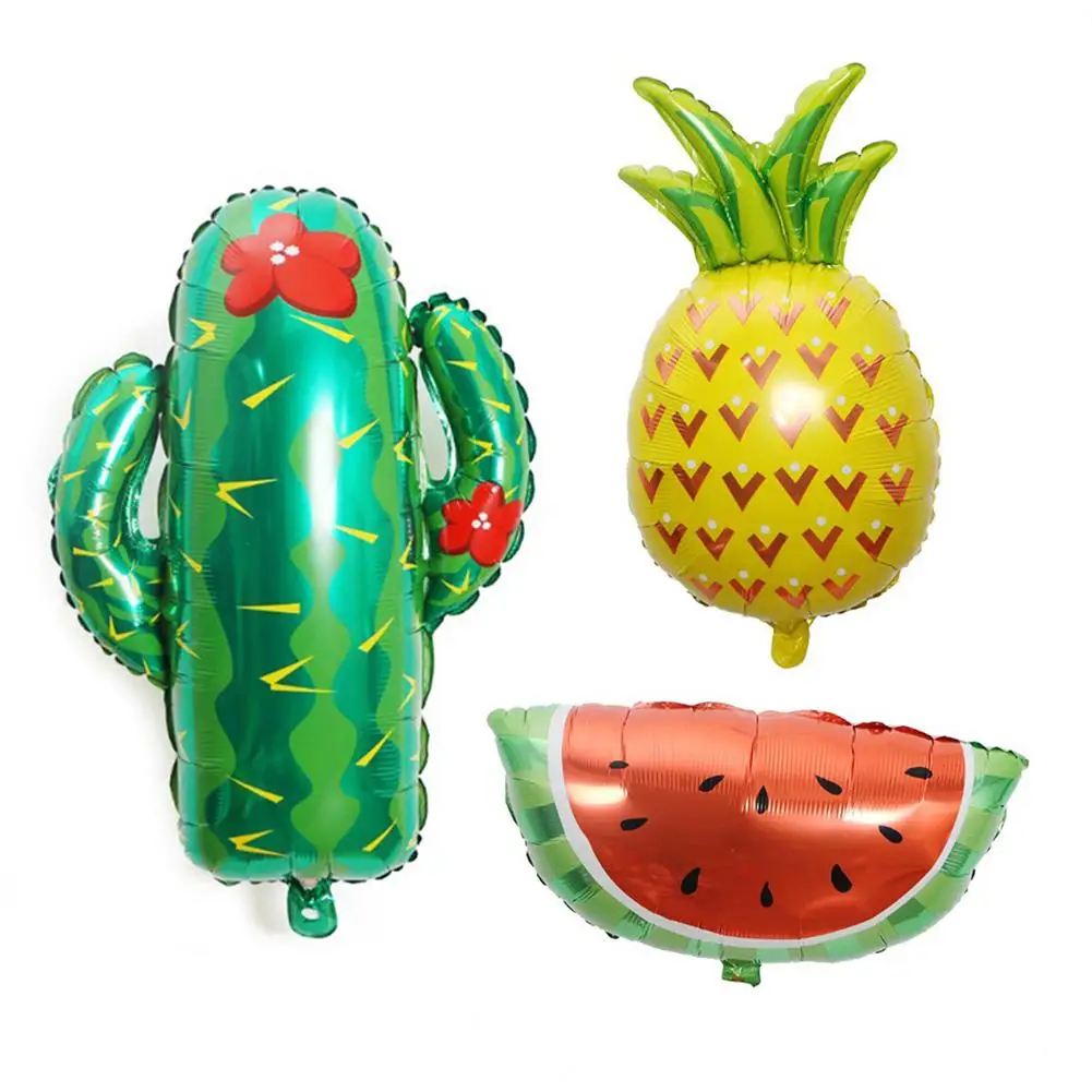 

3 Cactus Aluminum Balloon Mexico Carnival Party Festival Decoration Pineapple Watermelon Fruit Balloon 2019 New