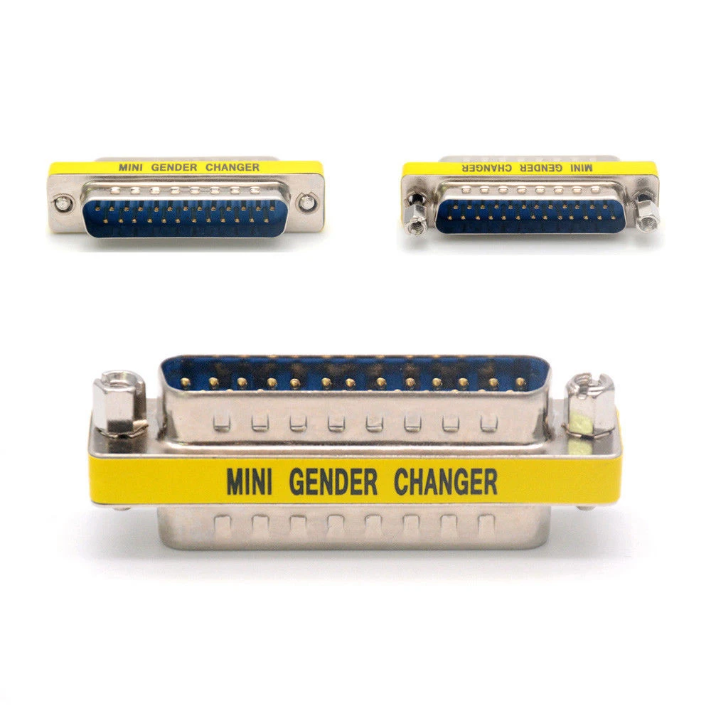 

To Go Changer 1 Pair Mini Cables DB25 Converter Adapter Male to Male Female to Female Gender