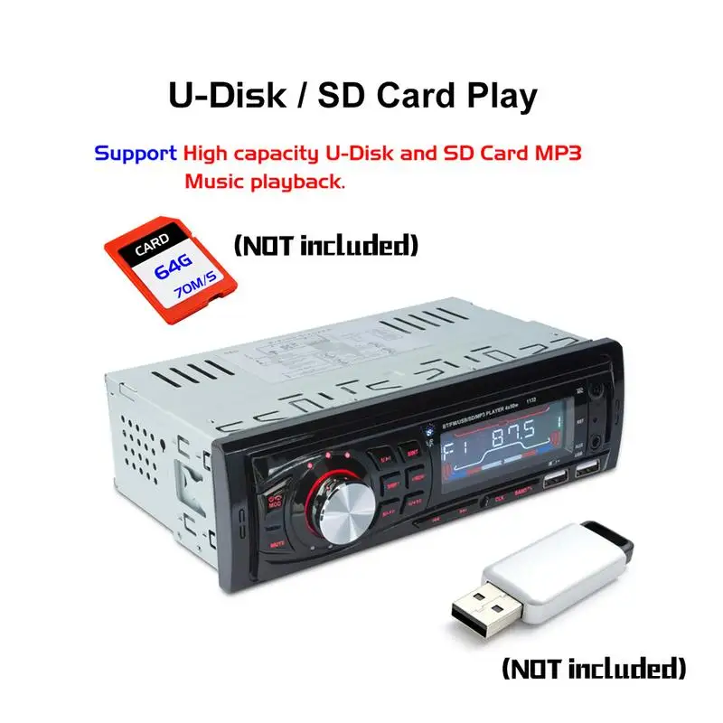 

Universal Car Bluetooth Player CAR MP3 Dual USB Interface Player SD Card FM Radio Player AUX Mobile Bluetooth Players