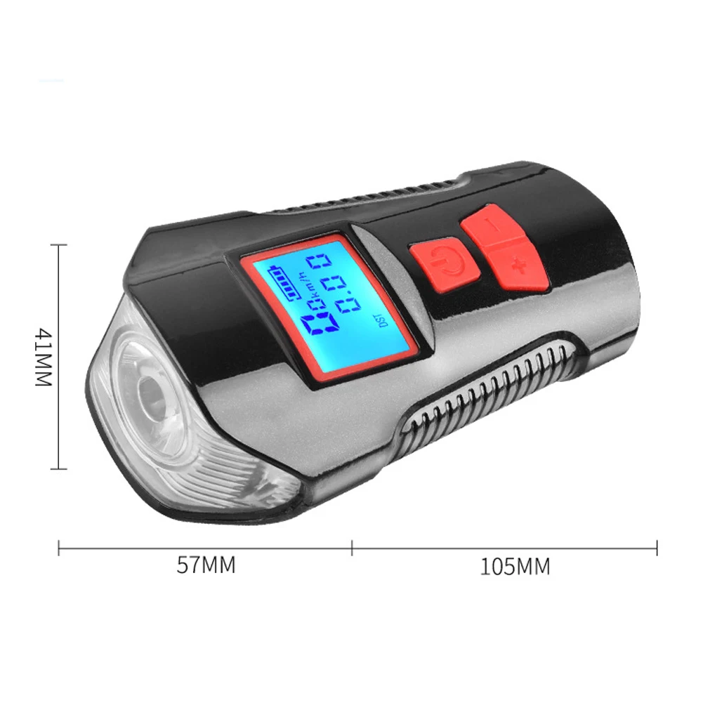 Best New 3 in 1 Horn Lantern Bicycle Bell Headlight Bike Light Flashlight Cycling USB Rechargeable Speaker Speedmeter #2 3